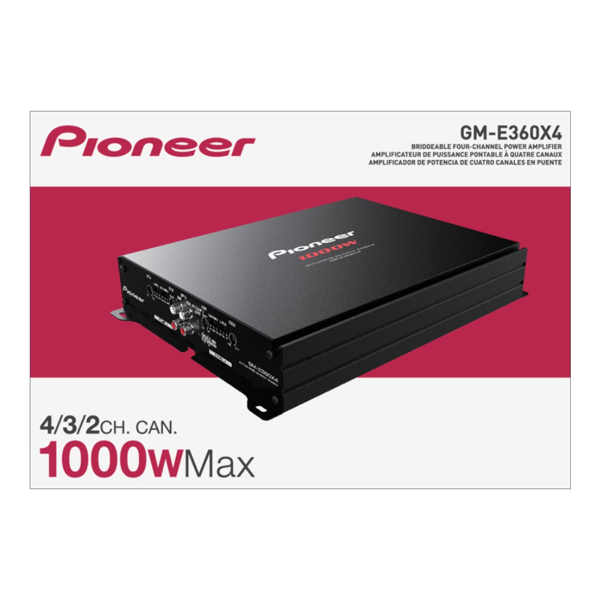 GM-E360X4 4-Channel Bridgeable Amplifier - 1000 Watts Max