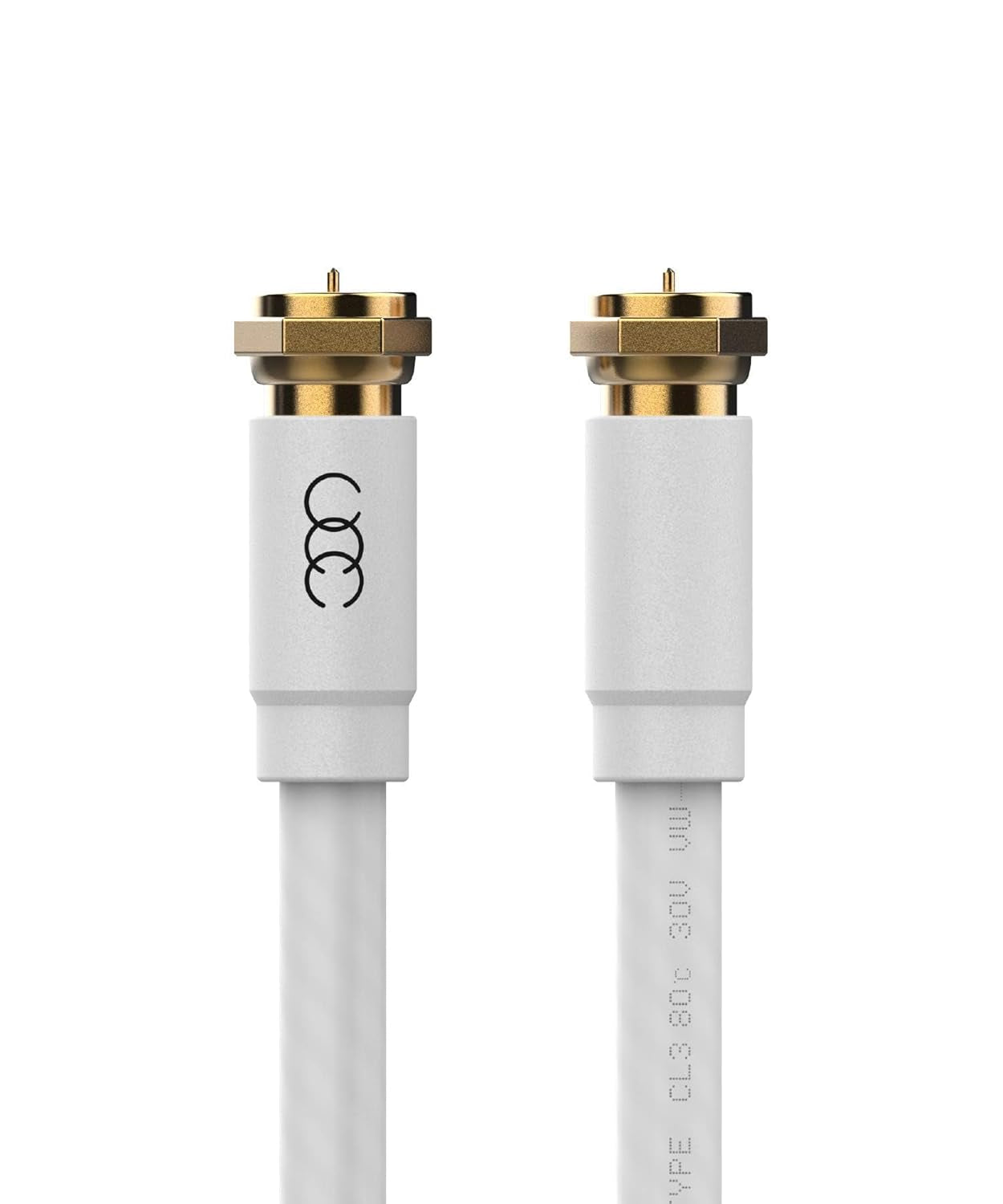 Coaxial Cable (30 Ft) Triple Shielded - RG6 Coax TV Cable Cord Wire In-Wall Rated - Digital Audio Video with Male F Gold Plated Connectors -30 Feet