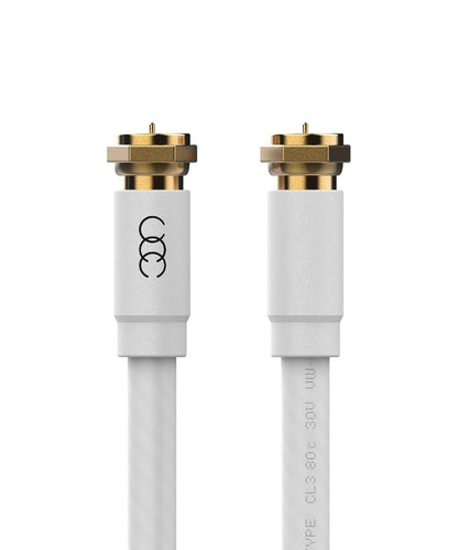 Coaxial Cable (30 Ft) Triple Shielded - RG6 Coax TV Cable Cord Wire In-Wall Rated - Digital Audio Video with Male F Gold Plated Connectors -30 Feet