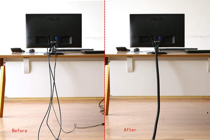 10Ft - 3/8 Inch Cord Protector Wire Loom Tubing Cable Sleeve Split Sleeving for USB Cable Power Cord Audio Video Cable – Protect Cat from Chewing Cords - Black